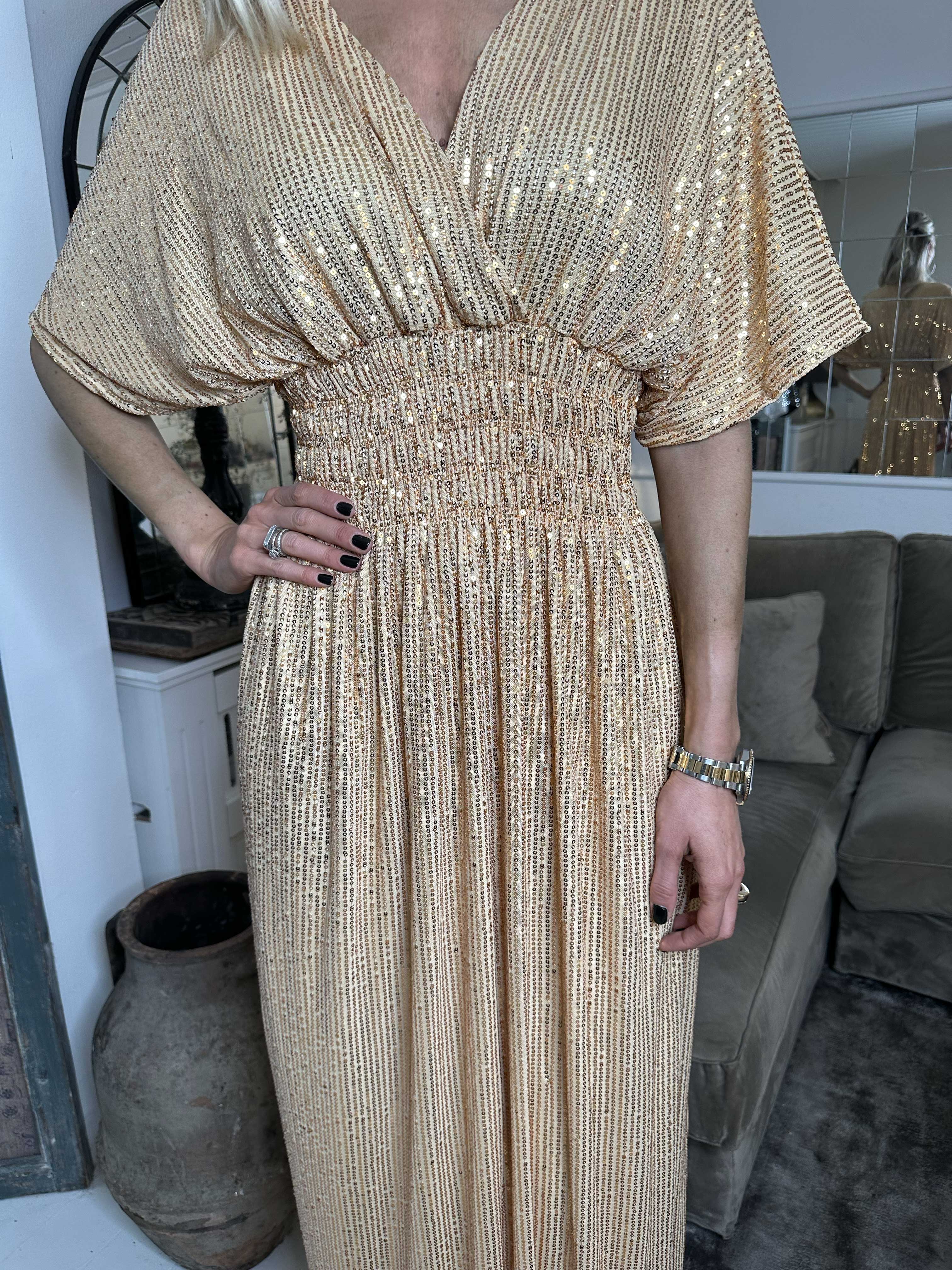 Pams Glitter - Lang smuk kjole med pailletter